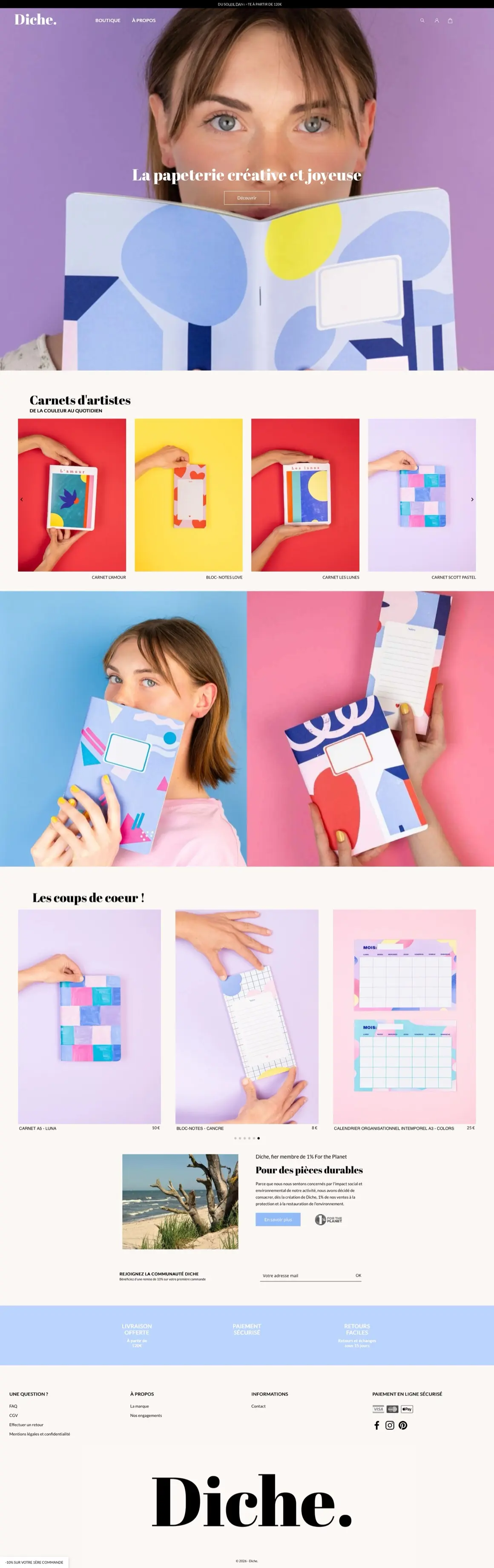 Diche, site e-commerce sous Prestashop | Tatoskoncept